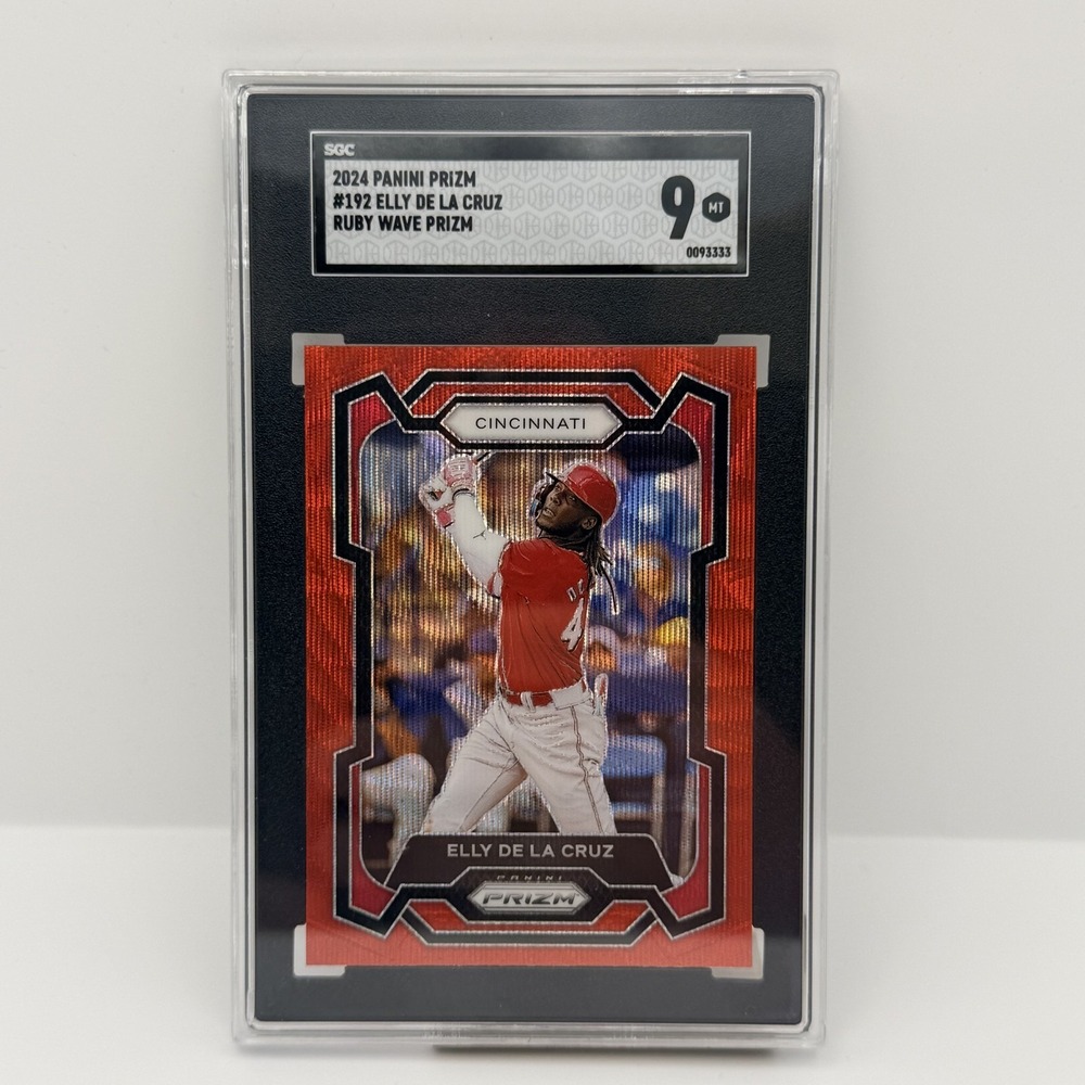 2024 Panini Prizm Elly De La‎ Cruz Ruby Wave Prizm RC #192 SGC 9 MINT Reds